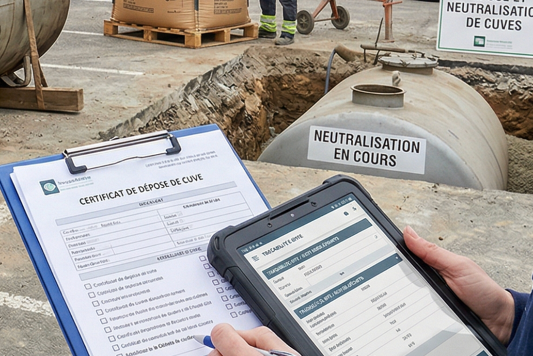 Traçabilité, suivi des déchets et émission d’un certificat de dépose ou de neutralisation de cuve