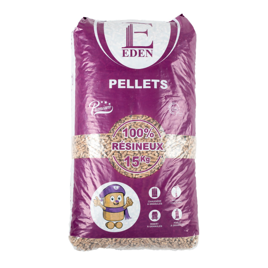 Granulés de bois Eden Pellets Premium - Sac de 15 kg