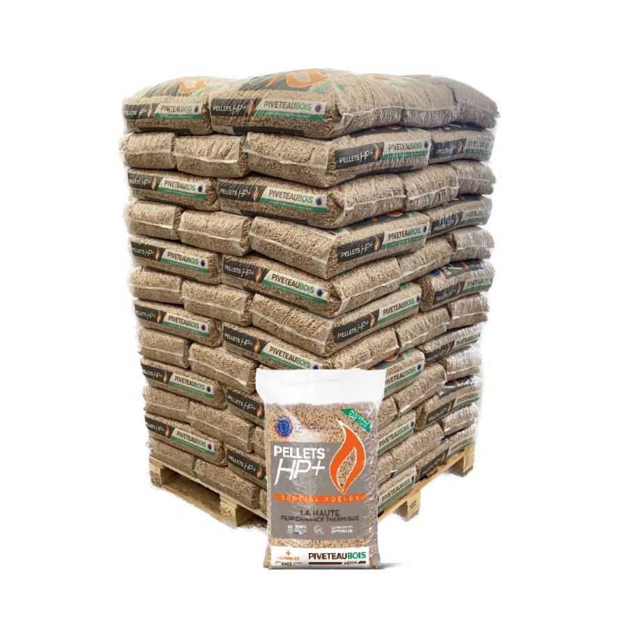 Granulés de bois Piveteau HP+ - Palette de 72 sacs de 15 kg