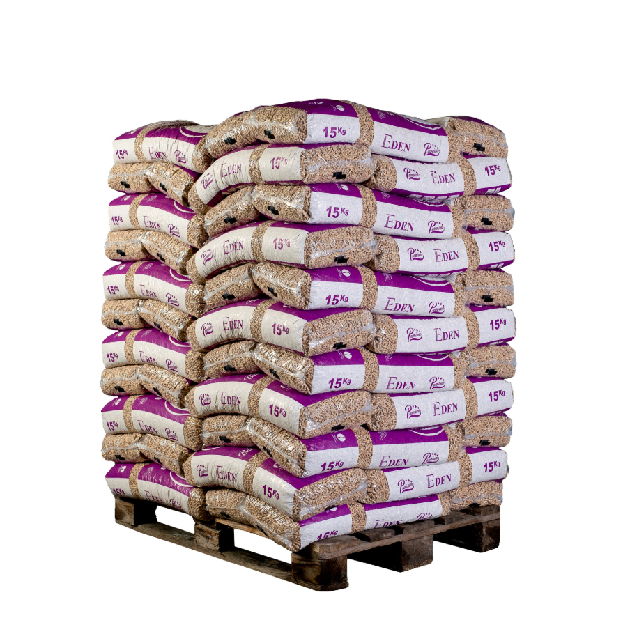 Granulés de bois Eden Pellets Premium - Palette de 66 sacs de 15 kg