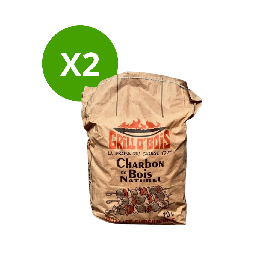 Charbon de bois naturel (20L/sac) - 2 sacs