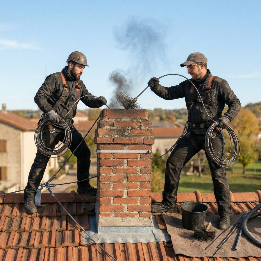 ramonage conduit de fumée par le haut