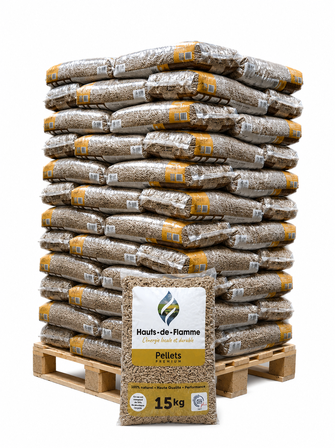 Granulés de bois Haut-de-Flamme - Palette de 66 sacs de 15 kg