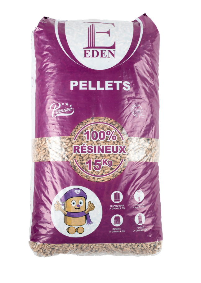 Granulés de bois Eden Pellets Premium - Sac de 15 kg