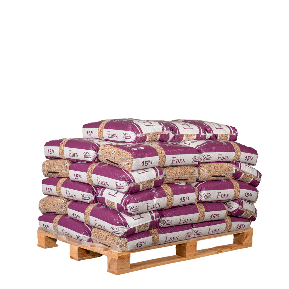 Granulés de bois Eden Pellets Premium - Palette de 33 sacs de 15 kg
